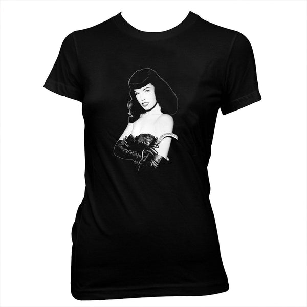 Bettie Mae Page -"Queen of the Pinups" - Women's Pre-shrunk, hand screened 100% Cotton T-Shirt