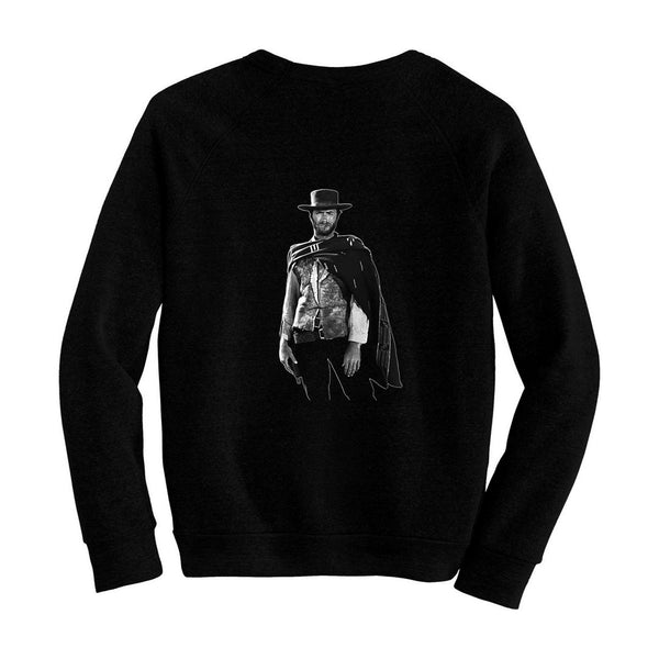 Clint Eastwood Man with No Name Pre-shrunk, hand silk screened 80/20 black cotton/poly sweatshirt