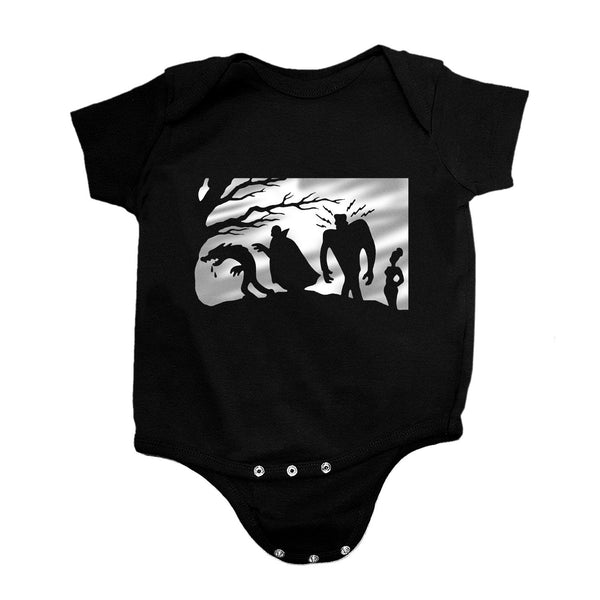 Abbott and Costello Meet Frankenstein - Pre-shrunk, Hand Screened, 100% Cotton Baby Onesie