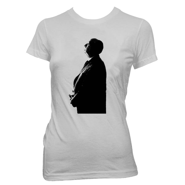 Alfred Hitchcock Silhouette - Women's 100% cotton Pre-shrunk, hand screened T-Shirt