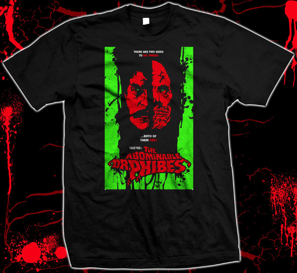 Abominable Dr. Phibes, Vincent Price Horror Pre-shrunk hand screened 100% cotton t-shirt