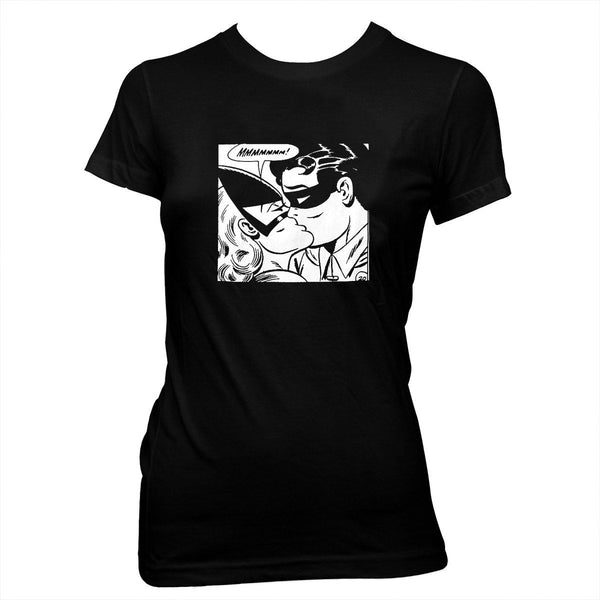 Batgirl & Robin Kissing - Women's Pre-shrunk, hand screened 100% cotton t-shirt