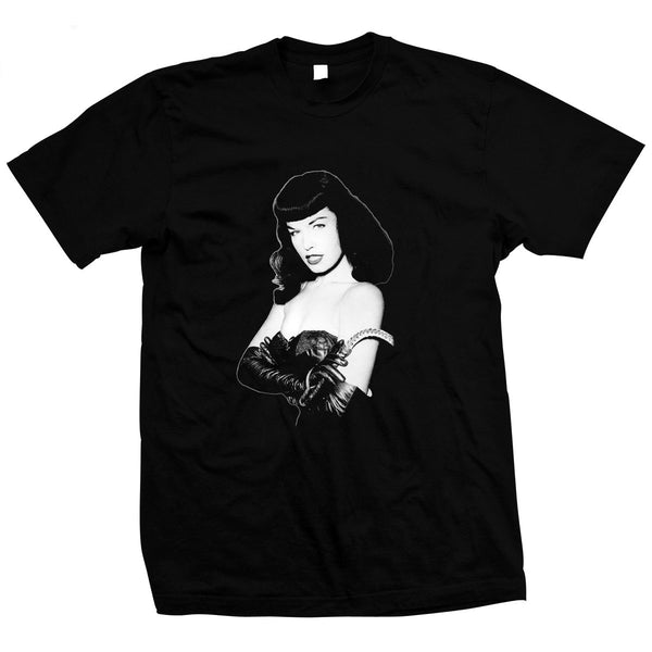 Bettie Mae Page - Betty - "Queen of Pinups" - Pre-shrunk, hand screened 100% cotton t-shirt